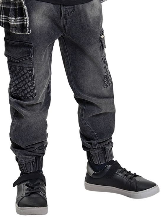 Jeans Niño Calce Jogger Negro-0