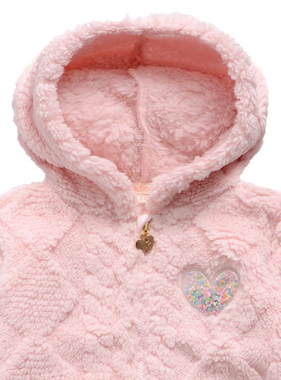 Polerón Peludo Bebé Niña con Gorro-1