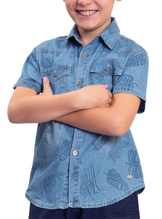 Camisa Mezclilla Niño Verano Estampada-0
