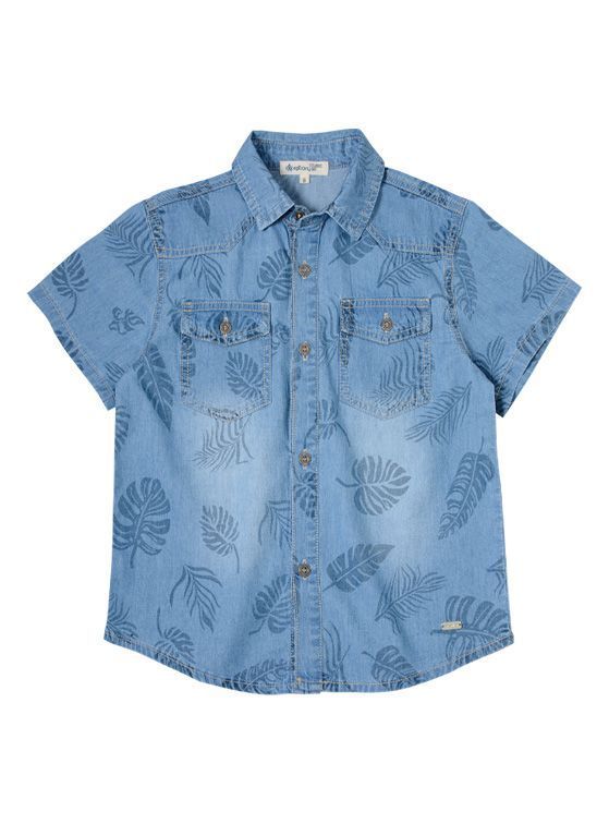 Camisa Mezclilla Niño Verano Estampada-1