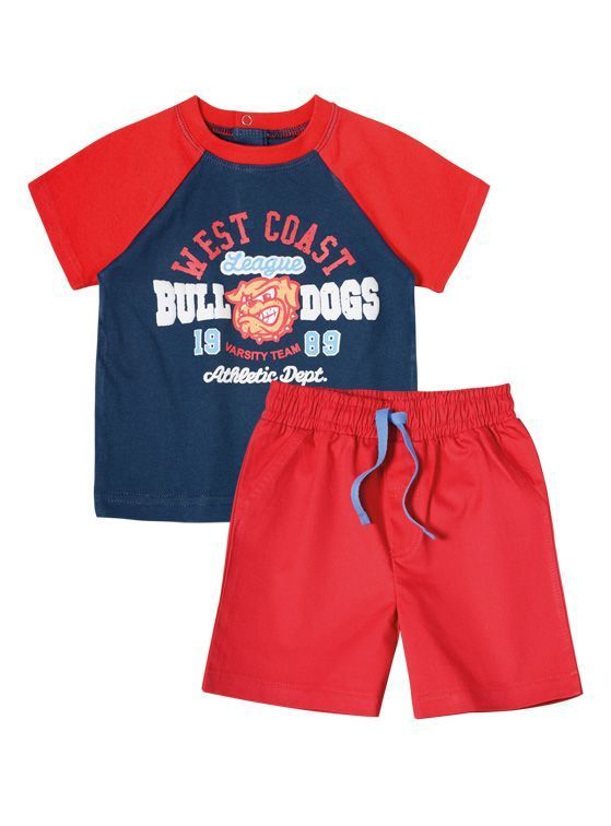 Conjunto Polera y Bermuda Gabardina Bebé Niño-0