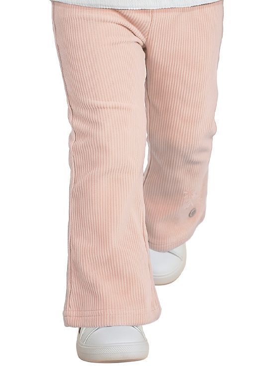 Calza Flare Tipo Cotele Interior Peluda Bebe Nina Rosado 9