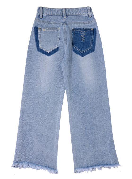 Jeans Mezclilla Palazzo Niña Algodón Elasticado-1