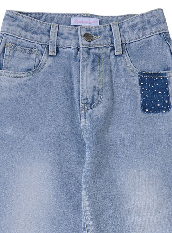 Jeans Mezclilla Palazzo Niña Algodón Elasticado-3