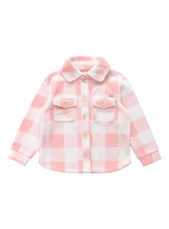 Chaqueta Polar Bebé Niña Estampado Cuadros-1