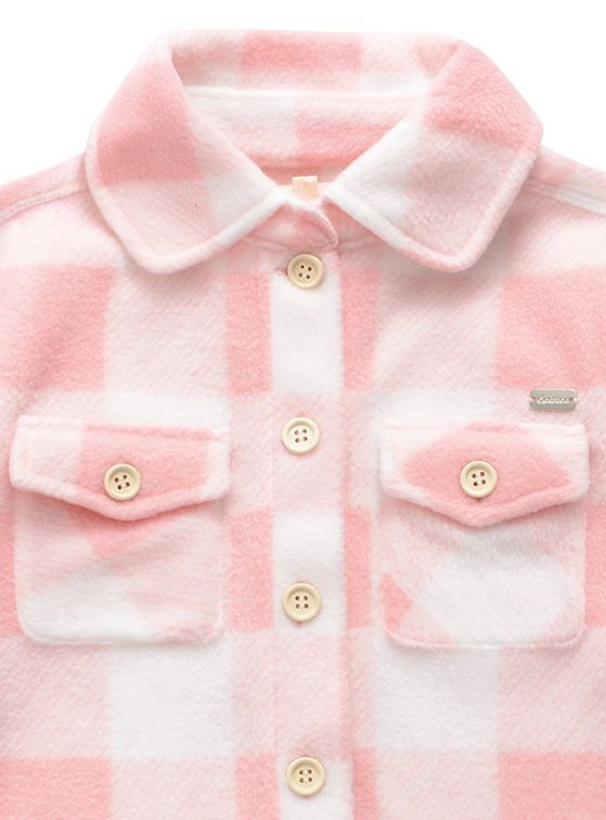 Chaqueta Polar Bebé Niña Estampado Cuadros-2