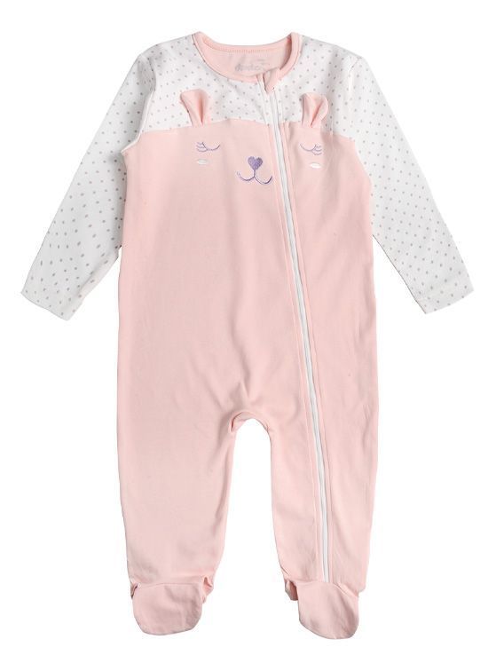 Pijama Manga Larga Bebe Nina Rosado 9