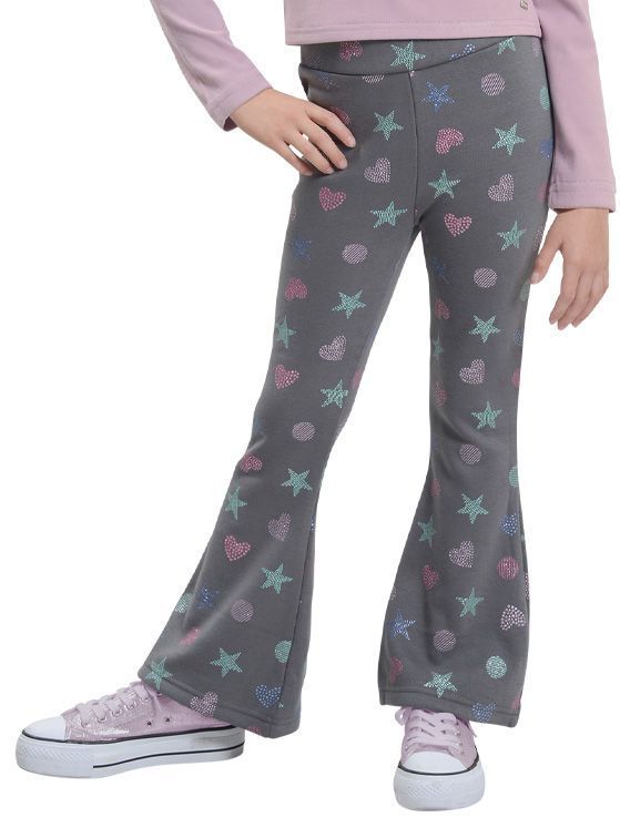 Calza Interior Peludo Flare Nina con Estampado