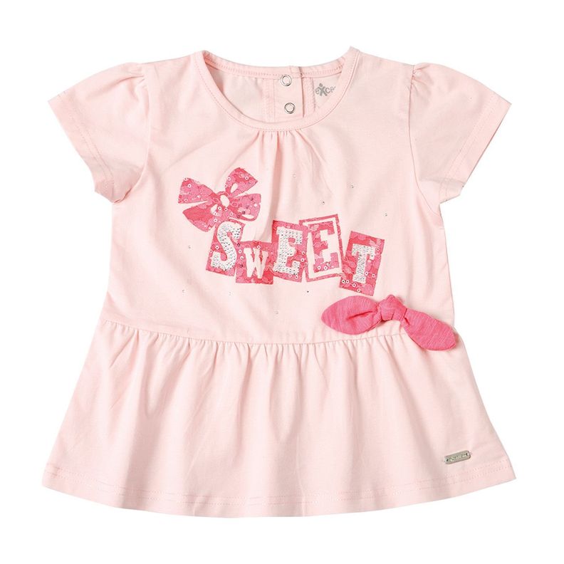 Polera Bebé Niña Algodón Manga Corta -0