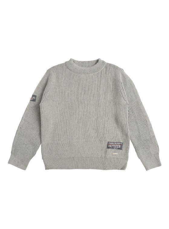Sweater Nino Tejido con Cuello Redondo Gris 4 anos