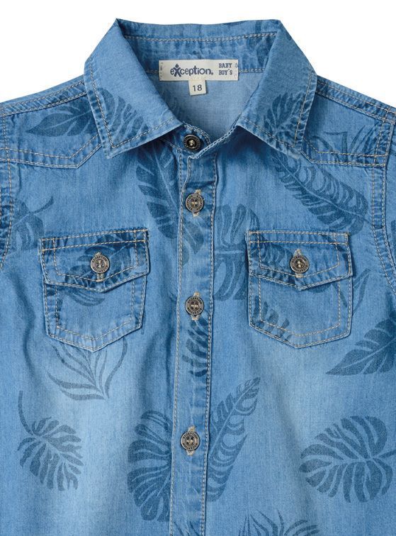 Camisa Body Mezclilla Liviana Bebé Niño-1