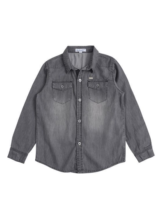 Camisa Manga Larga Mezclilla Niño-0