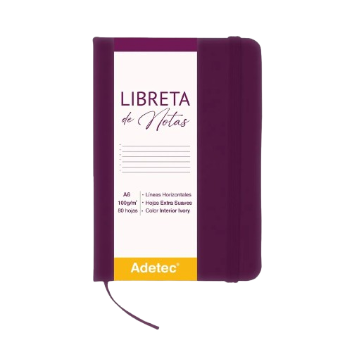 Libreta A6 Burdeo C/elástico-0