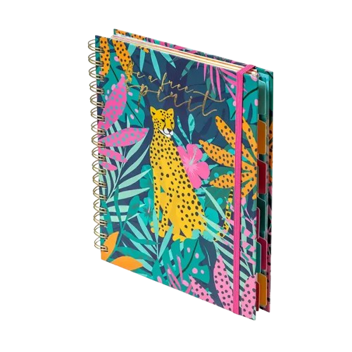 Planner No Fechado Espiral Separador Mensual 17x21 Cms Tropi Selva-0