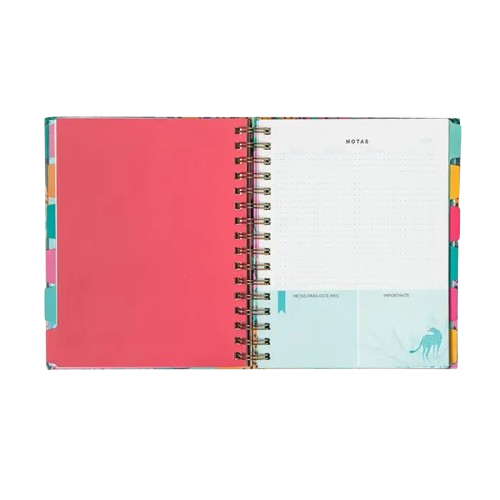 Planner No Fechado Espiral Separador Mensual 17x21 Cms Tropi Selva-1