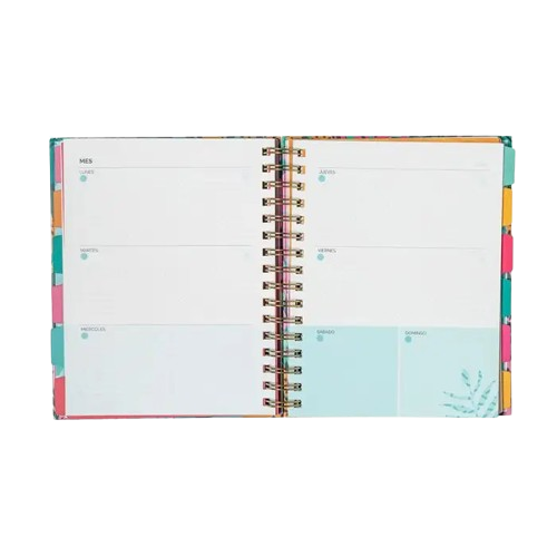Planner No Fechado Espiral Separador Mensual 17x21 Cms Tropi Selva-2