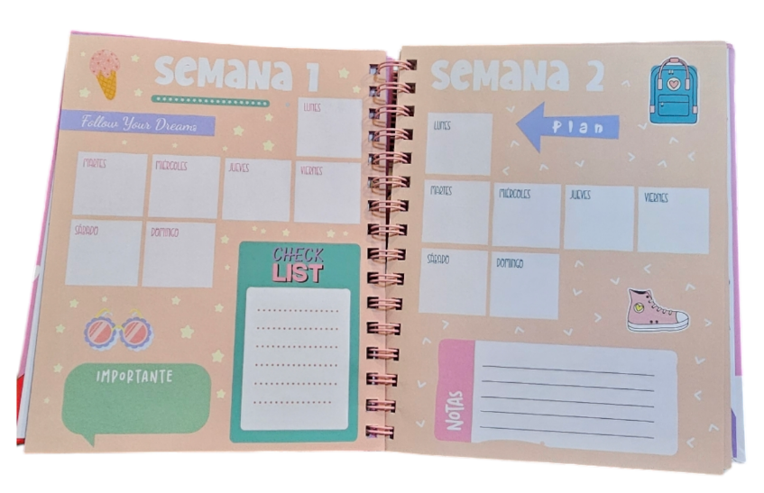 Mi Primer Planner 56 hojas con Stickers anotaciones y Mas-4