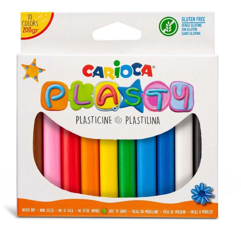 Plastilina Plasticina Plasty 200g 10 Uds Carioca-0