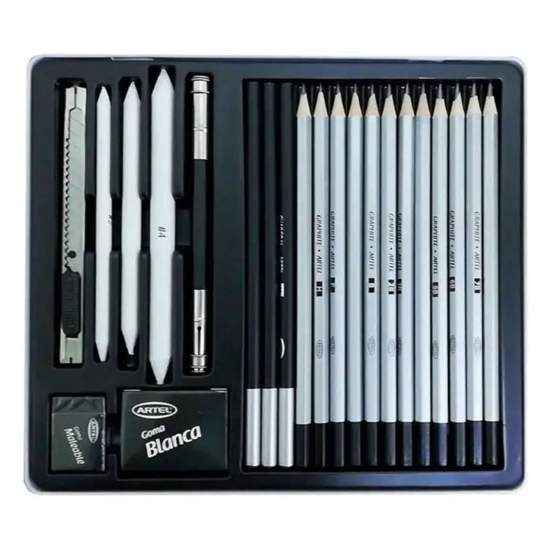 Set de Dibujo Artístico Para Croquis y Esbozo 24 Piezas-1