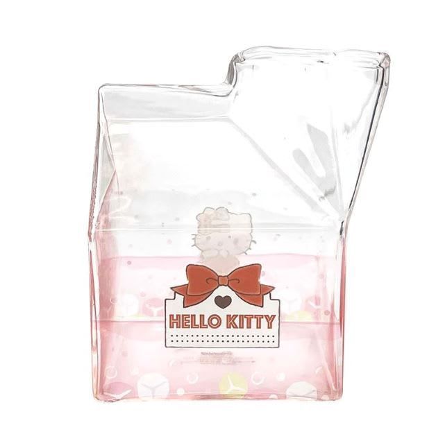 Kawaii glass milk carton cup Sanrio Original Diseño Carton de Leche-2