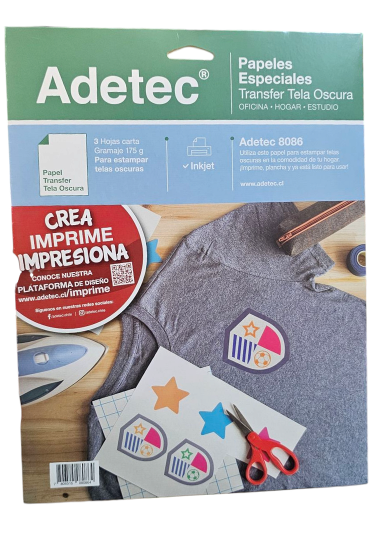 Papel Transfer Para Telas Oscuras 3 Hojas Carta 175grs-1