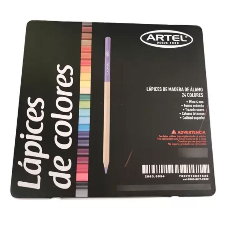Lápices De 24 Colores En Caja De Lata Calidad Superior -3
