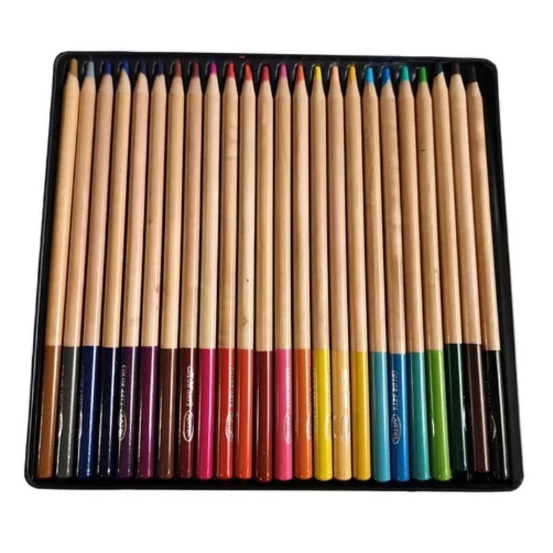 Lápices De 24 Colores En Caja De Lata Calidad Superior -4