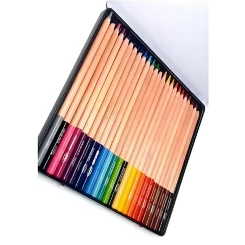 Lápices De 24 Colores En Caja De Lata Calidad Superior -5