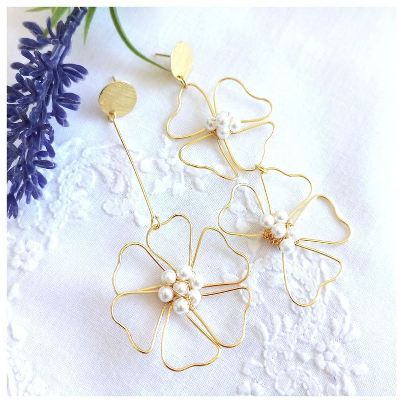 Aros Flor y Perlas-1