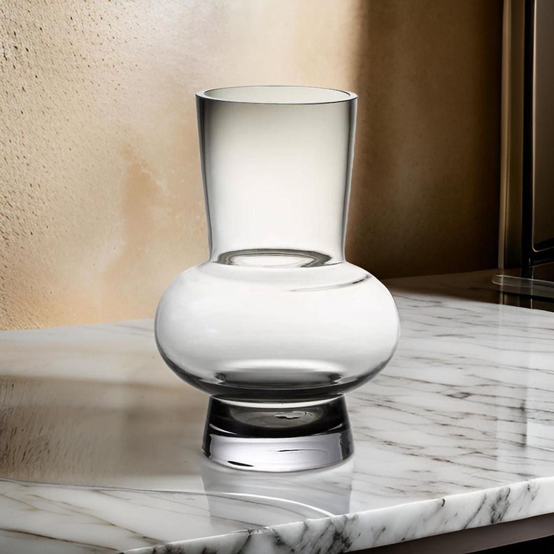 Florero Elegante De Vidrio Cristal Premium Tono Oscuro-1