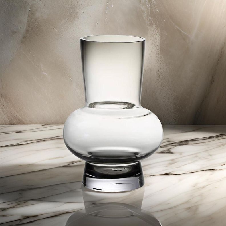 Florero Elegante De Vidrio Cristal Premium Tono Oscuro-2