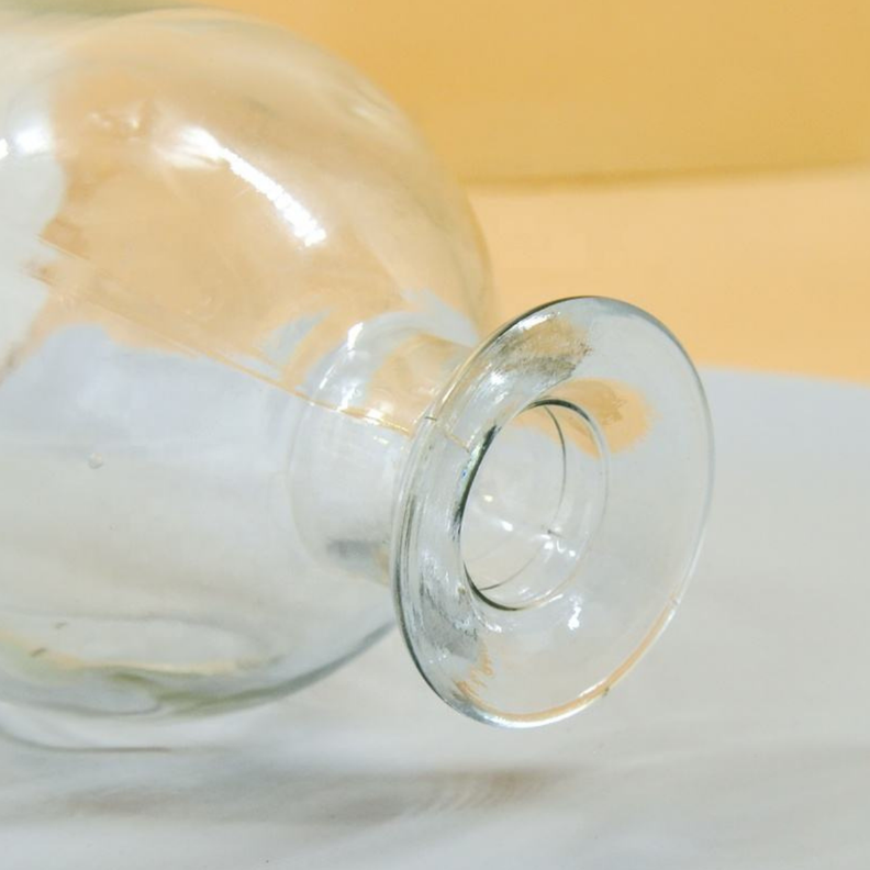 Florero Botella Decorativa De Vidrio Cristal Transparente-3