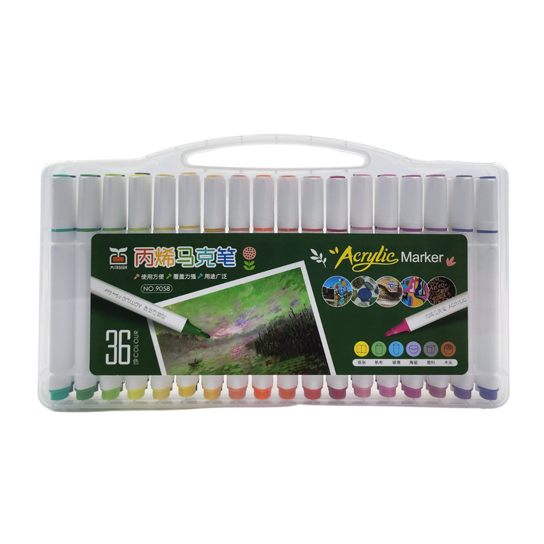 Set Marcadores Acrilicos 36 Lapices Calidad Arte Dibujos-0