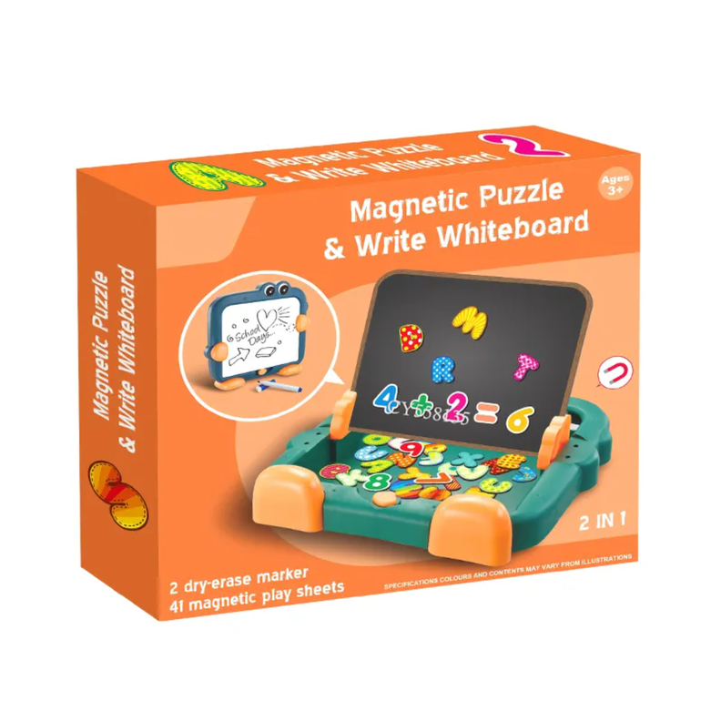Pizarra Magnetica Puzzle Rompecabezas Tablero Juguete 2 En 1-0