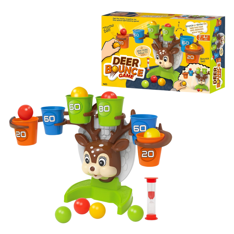 Juego De Encestar Pelotas Deer Bounce Juguete De Punteria Amarillo