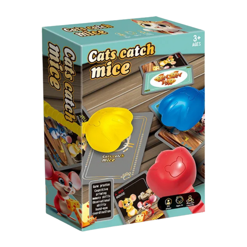 Juego de Mesa Cats Catch Mice Habilidad y Reaccion Rapida Negro