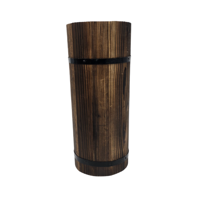 Macetero De Madera Tipo Barril Largo Alto Jardin Terraza L-1