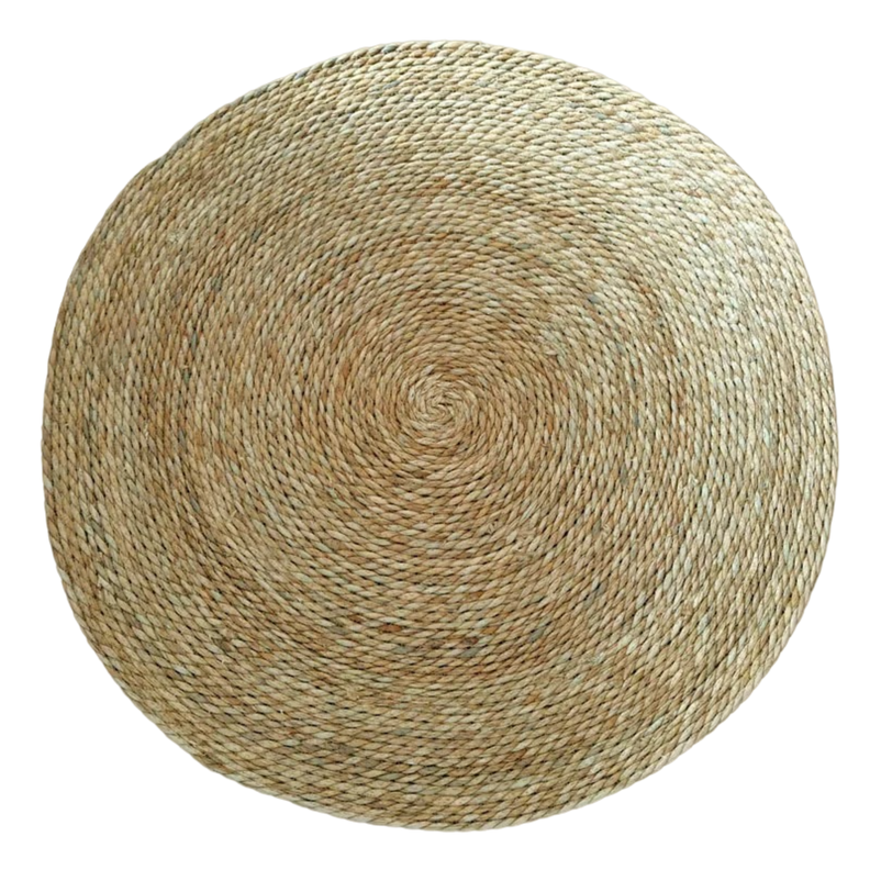 Alfombra De Yute Tradicional Rustica Circular Color Natural-0