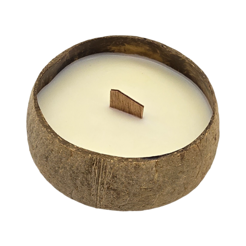 Vela Aromatica Ecologica En Cascara De Coco Cera De Soja-1