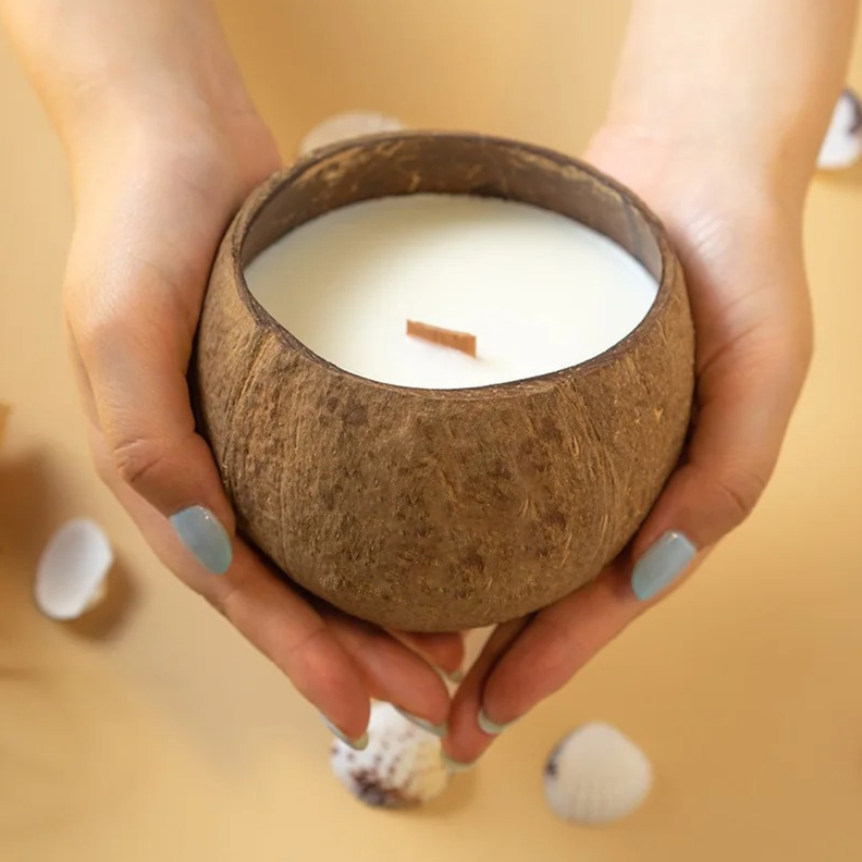 Vela Aromatica Ecologica En Cascara De Coco Cera De Soja-4