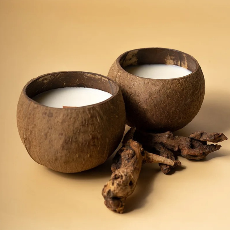 Vela Aromatica Ecologica En Cascara De Coco Cera De Soja-6