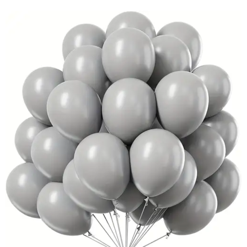 Globos Color Gris Vintage 50 Unidades Tamaño R12-0