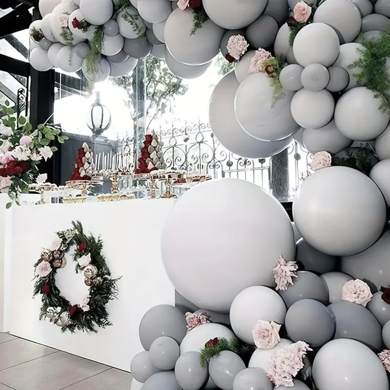 Globos Color Gris Vintage 50 Unidades Tamaño R12-2