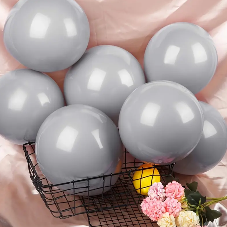 Globos Color Gris Vintage 50 Unidades Tamaño R12-4