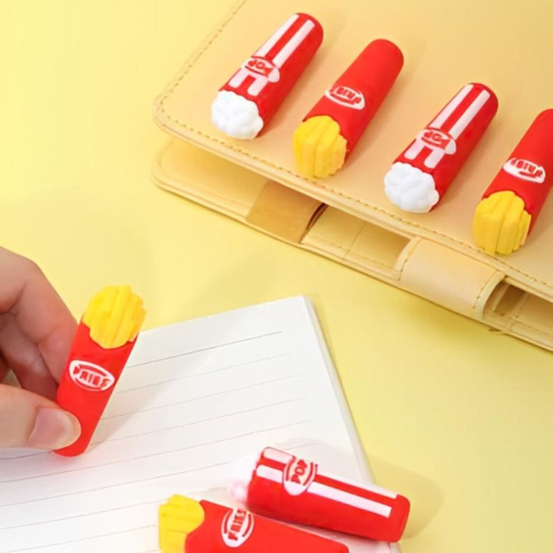 Goma De Borrar Papas Fritas Kawaii Cute Utiles Escolares-2
