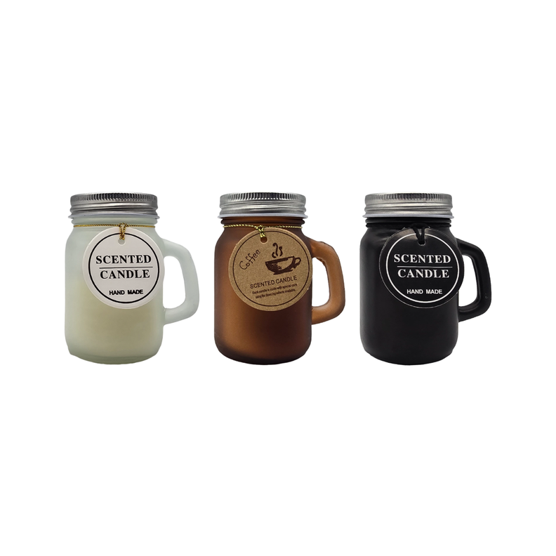 Set 3 Velas Aromatica Elegantes Taza Fragancia Duradera Deco-0