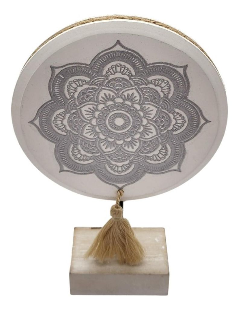 Figura Decorativa Mandala Madera Redondo Adorno-1