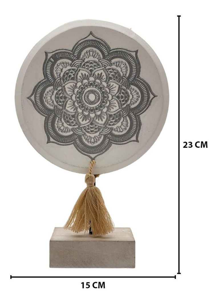 Figura Decorativa Mandala Madera Redondo Adorno-2