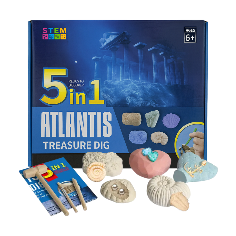 Kit De Excavacion Atlantis 5 En 1 Juguete Educativo Infantil Azul