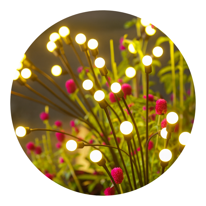 Set 2 Luces Solares Exterior Jardin Estaca Decorativa Led Amarillo